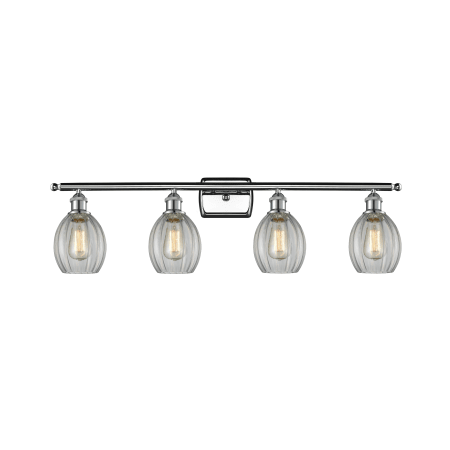 A large image of the Innovations Lighting 516-4W Eaton Polished Chrome / Clear Fluted