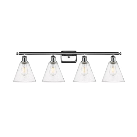 A large image of the Innovations Lighting 516-4W-11-38 Berkshire Vanity Polished Chrome / Seedy