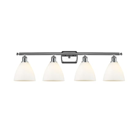 A large image of the Innovations Lighting 516-4W-11-38 Bristol Vanity Polished Chrome / Matte White