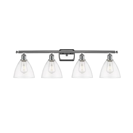 A large image of the Innovations Lighting 516-4W-11-38 Bristol Vanity Polished Chrome / Clear