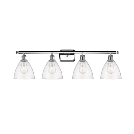 A large image of the Innovations Lighting 516-4W-11-38 Bristol Vanity Polished Chrome / Seedy