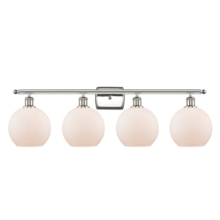 A large image of the Innovations Lighting 516-4W-11-36 Athens Vanity Polished Nickel / Matte White