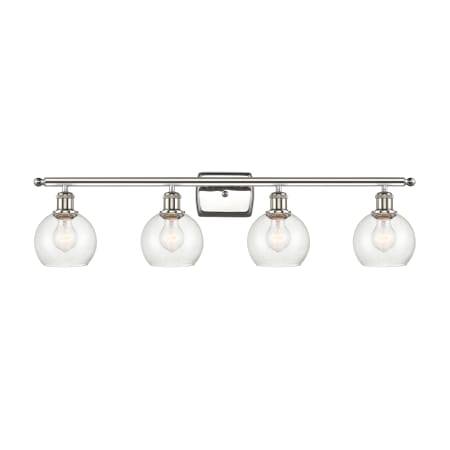 A large image of the Innovations Lighting 516-4W-10-36 Athens Vanity Polished Nickel / Seedy