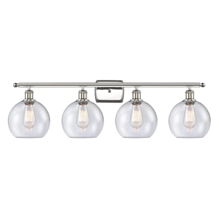 A large image of the Innovations Lighting 516-4W-11-36 Athens Vanity Polished Nickel / Seedy