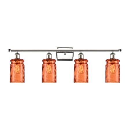 A large image of the Innovations Lighting 516-4W Candor Polished Nickel / Turmeric Waterglass