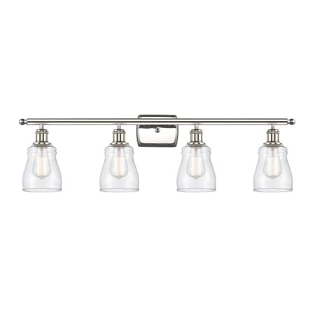 A large image of the Innovations Lighting 516-4W Ellery Polished Nickel / Clear