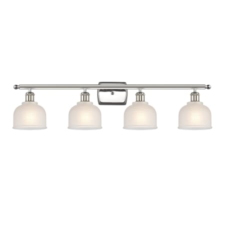 A large image of the Innovations Lighting 516-4W Dayton Polished Nickel / White