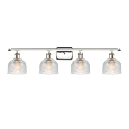 A large image of the Innovations Lighting 516-4W Dayton Polished Nickel / Clear