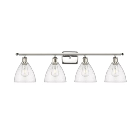 A large image of the Innovations Lighting 516-4W-12-38 Bristol Vanity Polished Nickel / Seedy