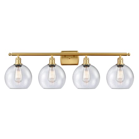 A large image of the Innovations Lighting 516-4W-11-36 Athens Vanity Satin Gold / Seedy