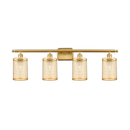 A large image of the Innovations Lighting 516-4W-12-36 Nestbrook Vanity Satin Gold