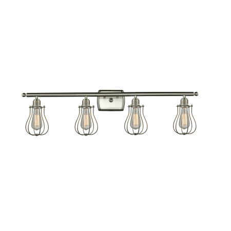 A large image of the Innovations Lighting 516-4W Barrington Brushed Satin Nickel / Mesh Cylinder