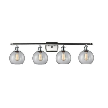 A large image of the Innovations Lighting 516-4W-11-36 Athens Vanity Brushed Satin Nickel / Clear