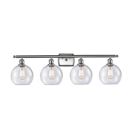 A large image of the Innovations Lighting 516-4W-11-36 Athens Vanity Brushed Satin Nickel / Seedy