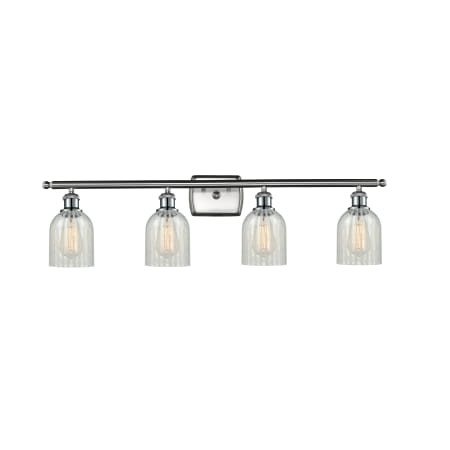 A large image of the Innovations Lighting 516-4W Caledonia Brushed Satin Nickel / Mouchette