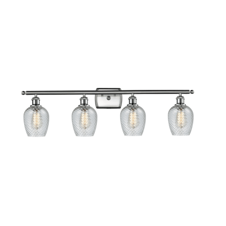 A large image of the Innovations Lighting 516-4W Salina Brushed Satin Nickel / Clear Fluted