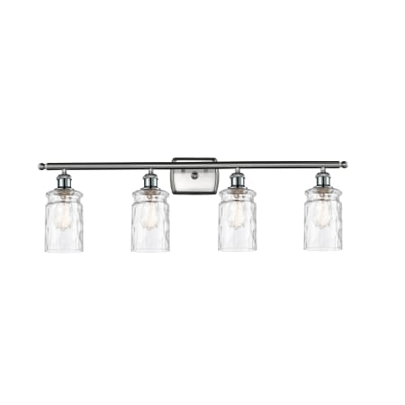 A large image of the Innovations Lighting 516-4W Candor Brushed Satin Nickel / Clear Waterglass