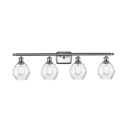 A large image of the Innovations Lighting 516-4W Small Waverly Brushed Satin Nickel / Clear