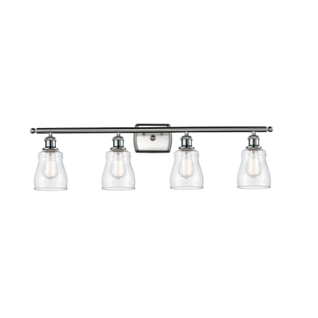A large image of the Innovations Lighting 516-4W Ellery Brushed Satin Nickel / Clear
