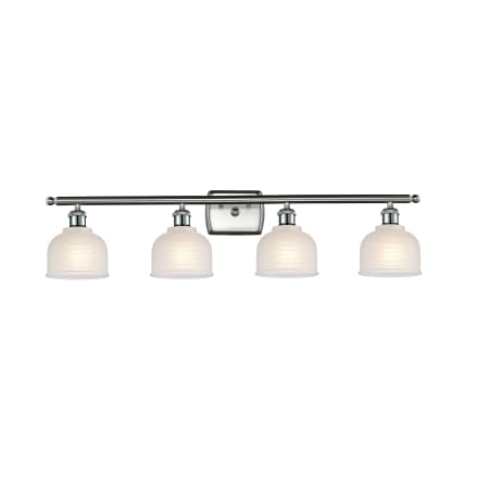 A large image of the Innovations Lighting 516-4W Dayton Brushed Satin Nickel / White