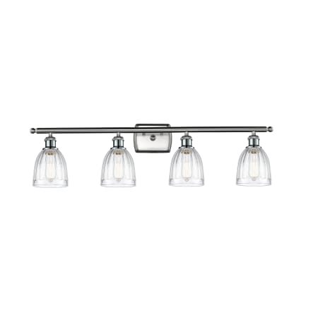 A large image of the Innovations Lighting 516-4W Brookfield Brushed Satin Nickel / Clear