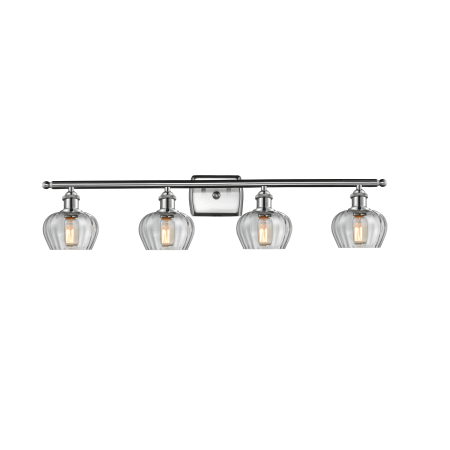 A large image of the Innovations Lighting 516-4W Fenton Brushed Satin Nickel / Clear Fluted