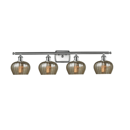 A large image of the Innovations Lighting 516-4W Fenton Brushed Satin Nickel / Mercury Fluted