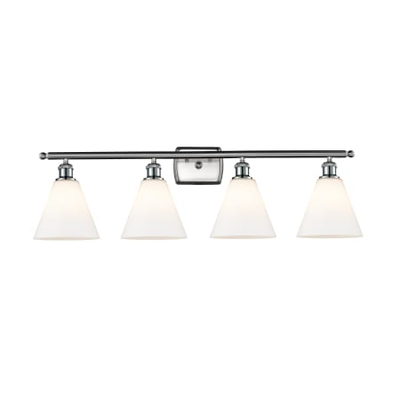 A large image of the Innovations Lighting 516-4W-11-38 Berkshire Vanity Brushed Satin Nickel / Matte White