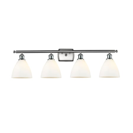 A large image of the Innovations Lighting 516-4W-11-38 Bristol Vanity Brushed Satin Nickel / Matte White