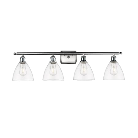 A large image of the Innovations Lighting 516-4W-11-38 Bristol Vanity Brushed Satin Nickel / Clear