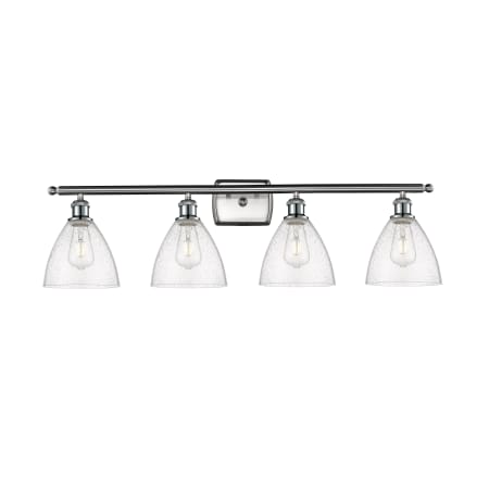 A large image of the Innovations Lighting 516-4W-11-38 Bristol Vanity Brushed Satin Nickel / Seedy