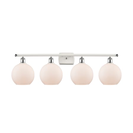 A large image of the Innovations Lighting 516-4W-11-36 Athens Vanity White and Polished Chrome / Matte White