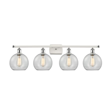 A large image of the Innovations Lighting 516-4W-11-36 Athens Vanity White and Polished Chrome / Clear