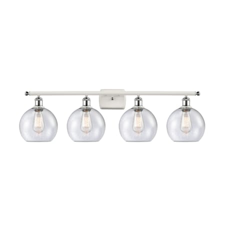 A large image of the Innovations Lighting 516-4W-11-36 Athens Vanity White and Polished Chrome / Seedy