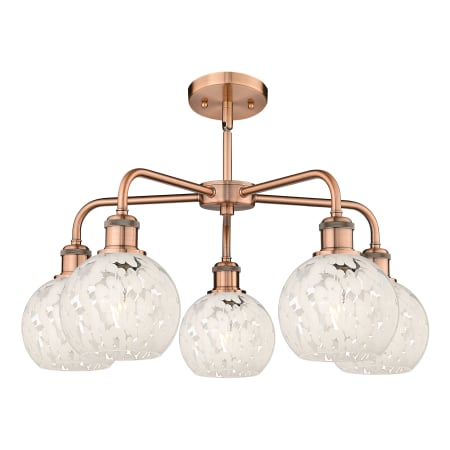 A large image of the Innovations Lighting 516-5C-14-24-White Mouchette-Indoor Chandelier Alternate Image