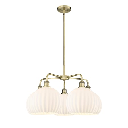 A large image of the Innovations Lighting 516-5C-18-28-White Venetian-Indoor Chandelier Alternate Image