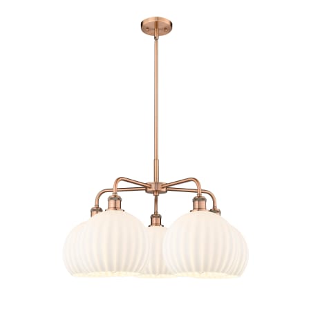 A large image of the Innovations Lighting 516-5C-18-28-White Venetian-Indoor Chandelier Alternate Image