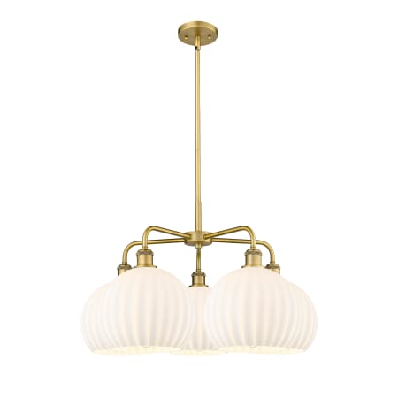 A large image of the Innovations Lighting 516-5C-18-28-White Venetian-Indoor Chandelier Alternate Image