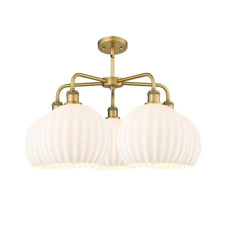 A large image of the Innovations Lighting 516-5C-18-28-White Venetian-Indoor Chandelier Alternate Image