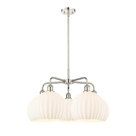 A large image of the Innovations Lighting 516-5C-18-28-White Venetian-Indoor Chandelier Alternate Image