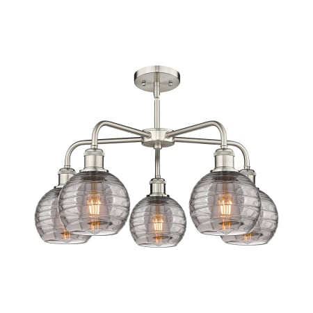 A large image of the Innovations Lighting 516-5CR 14 24 Athens Deco Swirl Chandelier Alternate Image