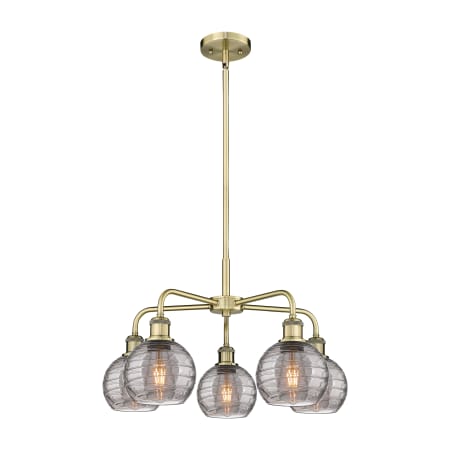 A large image of the Innovations Lighting 516-5CR 14 24 Athens Deco Swirl Chandelier Alternate Image
