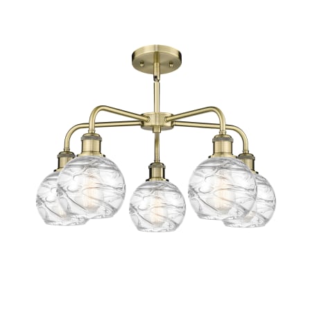 A large image of the Innovations Lighting 516-5CR-15-24 Athens Deco Swirl Chandelier Alternate image