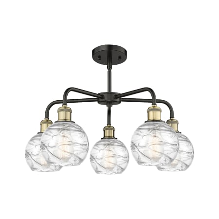 A large image of the Innovations Lighting 516-5CR-15-24 Athens Deco Swirl Chandelier Alternate image