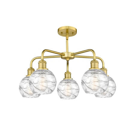 A large image of the Innovations Lighting 516-5CR-15-24 Athens Deco Swirl Chandelier Alternate image