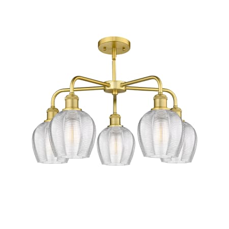 A large image of the Innovations Lighting 516-5CR-15-24 Norfolk Chandelier Alternate image