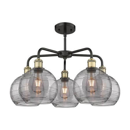A large image of the Innovations Lighting 516-5CR 15 26 Athens Deco Swirl Chandelier Alternate Image