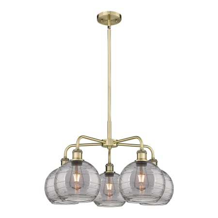A large image of the Innovations Lighting 516-5CR 15 26 Athens Deco Swirl Chandelier Alternate Image