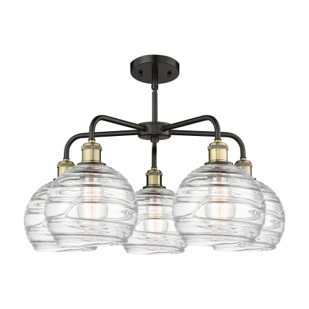 A large image of the Innovations Lighting 516-5CR-16-26 Athens Deco Swirl Chandelier Alternate image