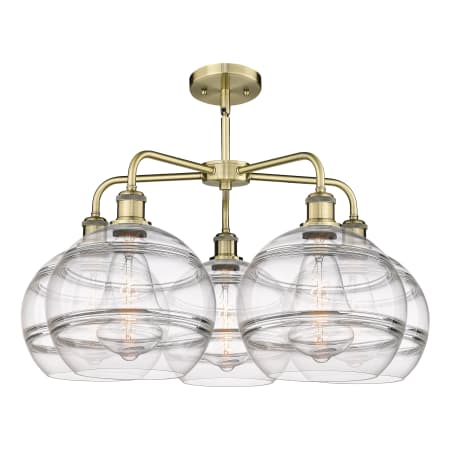 A large image of the Innovations Lighting 516-5CR-18-28 Rochester Chandelier Alternate Image